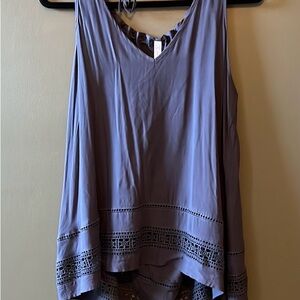 Unique Charcoal Relaxed Tie back Sleeveless Tunic.